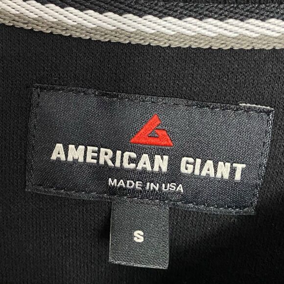 American Giant Shirt Men Small Black French Rib Crew Knit Long Sleeve Raglan NEW - Picture 2 of 7